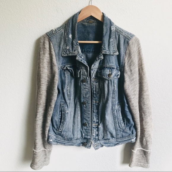 Free People Jackets & Blazers - Free People Knit Denim Jacket Medium